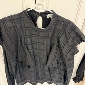 Black ruffled Women's Top